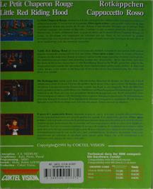 Box back cover for Once Upon A Time: Little Red Riding Hood on the Commodore Amiga.