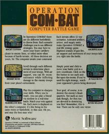 Box back cover for Operation Com-bat on the Commodore Amiga.