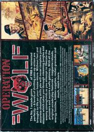 Box back cover for Operation Wolf on the Commodore Amiga.
