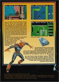 Box back cover for Oxxonian on the Commodore Amiga.
