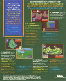 Box back cover for PGA Tour Golf: Tournament Course Disk on the Commodore Amiga.