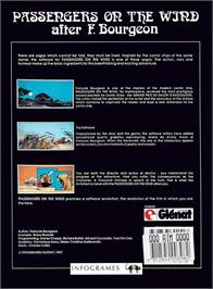 Box back cover for Passengers on the Wind on the Commodore Amiga.