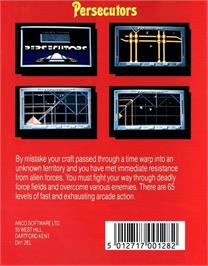 Box back cover for Persecutors on the Commodore Amiga.