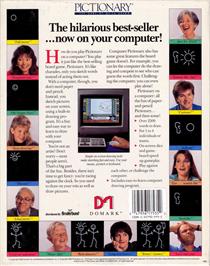 Box back cover for Pictionary - The Game Of Quick Draw on the Commodore Amiga.