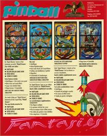 Box back cover for Pinball Fantasies on the Commodore Amiga.