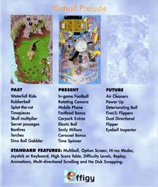 Box back cover for Pinball Prelude on the Commodore Amiga.