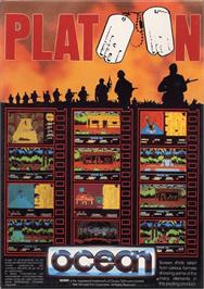 Box back cover for Platoon on the Commodore Amiga.