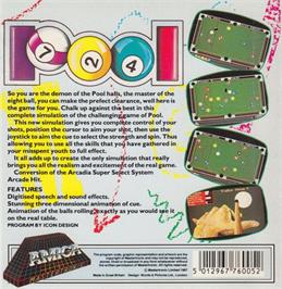 Box back cover for Pool on the Commodore Amiga.