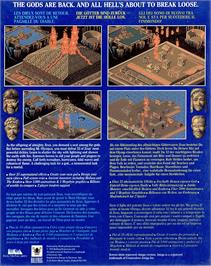 Box back cover for Populous 2 - Trials Of The Olympian Gods on the Commodore Amiga.