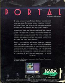 Box back cover for Portal on the Commodore Amiga.