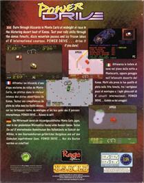 Box back cover for Power Drive on the Commodore Amiga.