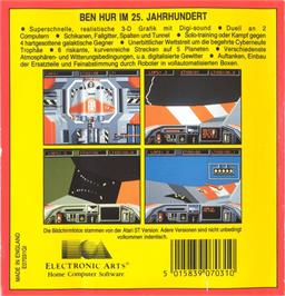 Box back cover for Powerdrome on the Commodore Amiga.