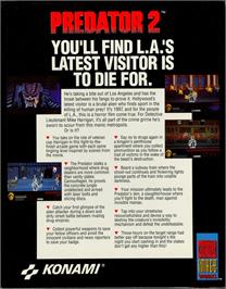 Box back cover for Predator 2 on the Commodore Amiga.