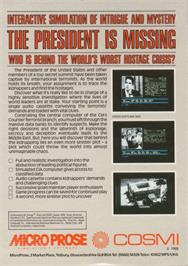 Box back cover for President is Missing on the Commodore Amiga.