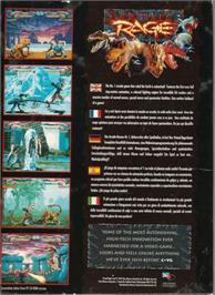 Box back cover for Primal Rage on the Commodore Amiga.