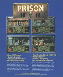 Box back cover for Prison on the Commodore Amiga.