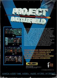Box back cover for Project Battlefield on the Commodore Amiga.