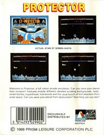 Box back cover for Protector ( Mastertronic) on the Commodore Amiga.