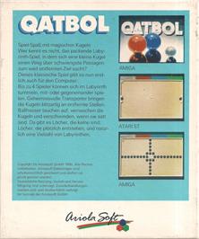 Box back cover for Qatbol on the Commodore Amiga.