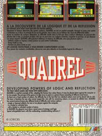 Box back cover for Quadrel on the Commodore Amiga.
