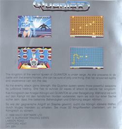 Box back cover for Quantox on the Commodore Amiga.