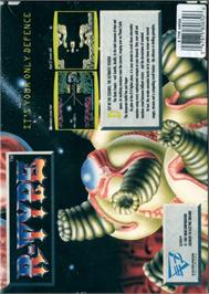 Box back cover for R-Type on the Commodore Amiga.