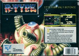 Box back cover for R-type on the Commodore Amiga.