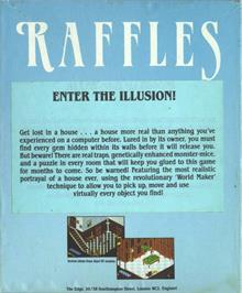 Box back cover for Raffles on the Commodore Amiga.