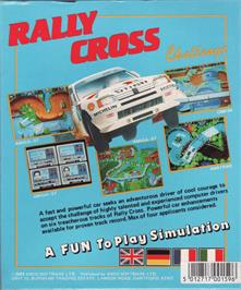 Box back cover for Rally Cross Challenge on the Commodore Amiga.