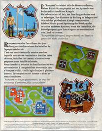 Box back cover for Rampart on the Commodore Amiga.