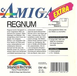 Box back cover for Regnum on the Commodore Amiga.