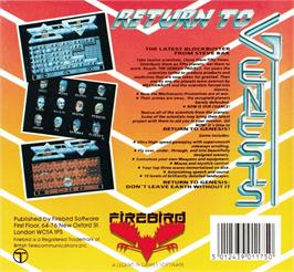 Box back cover for Return To Genesis on the Commodore Amiga.