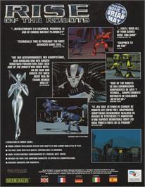 Box back cover for Rise Of The Robots on the Commodore Amiga.