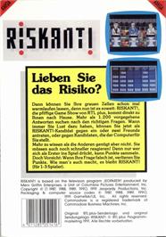 Box back cover for Riskant! on the Commodore Amiga.