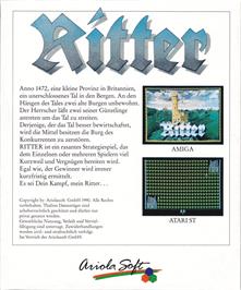 Box back cover for Ritter on the Commodore Amiga.