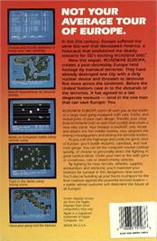 Box back cover for Roadwar Europa on the Commodore Amiga.