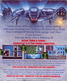 Box back cover for Robocop 2 on the Commodore Amiga.