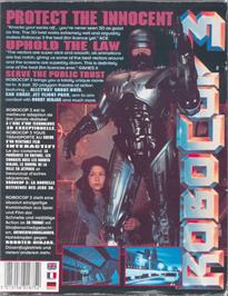 Box back cover for Robocop 3 on the Commodore Amiga.