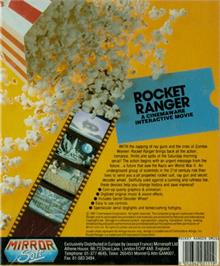 Box back cover for Rocket Ranger on the Commodore Amiga.
