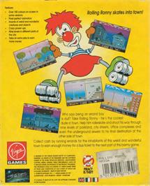 Box back cover for Rolling Ronny on the Commodore Amiga.