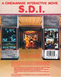 Box back cover for S.D.I. on the Commodore Amiga.