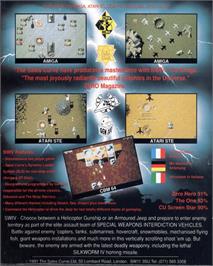 Box back cover for SWIV on the Commodore Amiga.