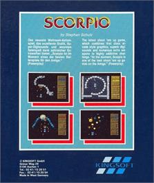 Box back cover for Scorpio on the Commodore Amiga.
