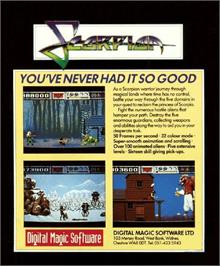 Box back cover for Scorpion on the Commodore Amiga.