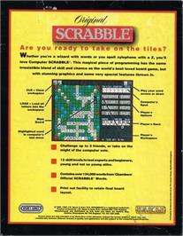 Box back cover for Scrabble on the Commodore Amiga.