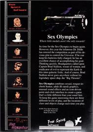 Box back cover for Sex Olympics on the Commodore Amiga.