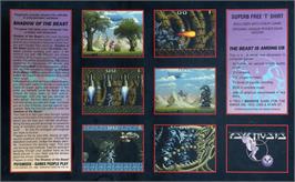 Box back cover for Shadow Of The Beast on the Commodore Amiga.