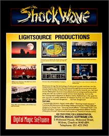 Box back cover for Shockwave on the Commodore Amiga.