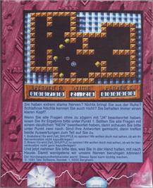 Box back cover for Shuffle on the Commodore Amiga.