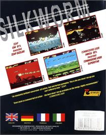 Box back cover for Silkworm on the Commodore Amiga.